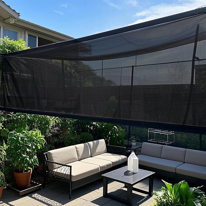 winemana Black Shade Cloth 90%, 5x20 FT Mesh Tarp - Garden Shade for Greenhouse, Patio, Vegetables, Plants Cover and Chicken Coops, Sun Shade Net for Outdoor Protection with Reinforced Grommets