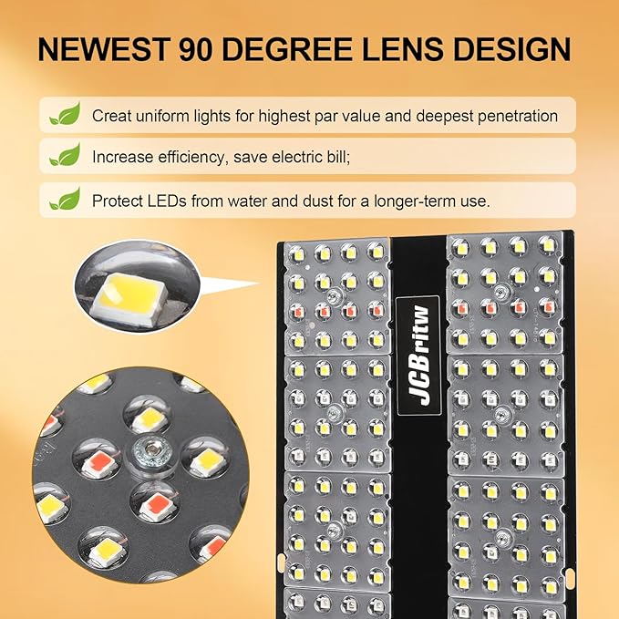 JCBritw 200W LED Grow Light on Stand for Indoor Plants, Desktop Plant Growing Lamp Full Spectrum with UV IR, 90 Degree Lens Tabletop Plant Light for Seed Starting, Seedlings, Veg, Fruits and Flower