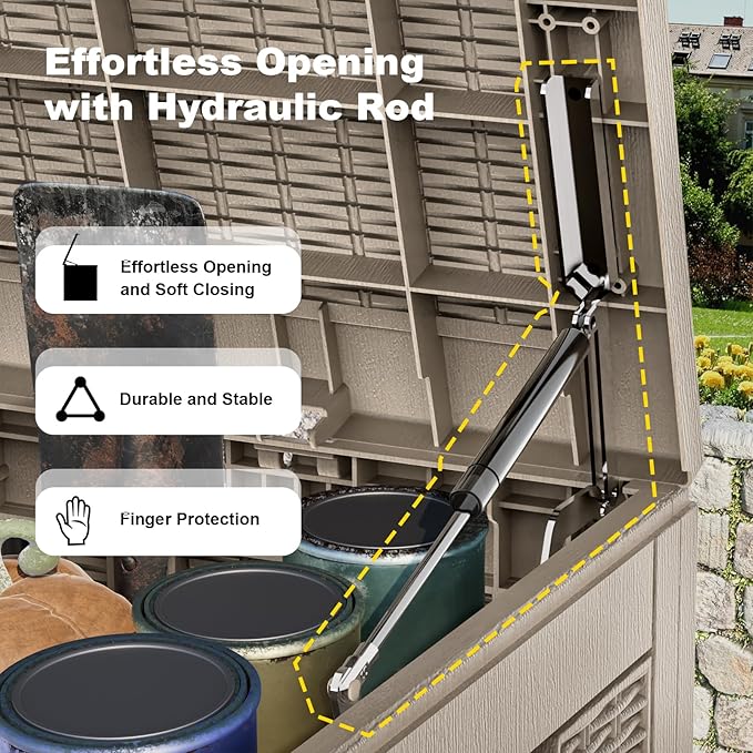 100 Gallon Outdoor Storage Box – Resin Deck Box with Lockable Lid, Waterproof Patio Furniture Storage for Tools, Garden & Yard Organization