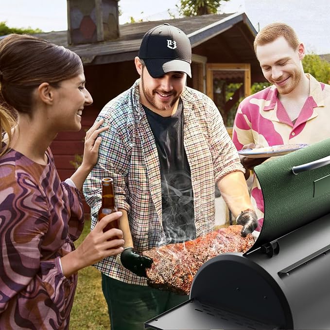 Pellet Smoker Grill Combo, 456 SQ.IN Cooking Area with PID Temperature Control (180-450°F) Electric BBQ Meat Grills & Smokers, Patio Backyard for Roast Outdoor