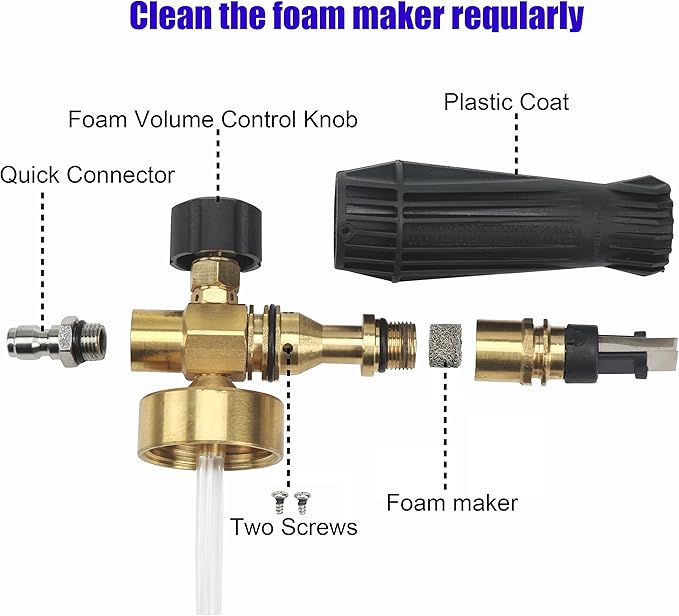 Tool Daily Pressure Washer Foam Cannon for Car Wash, Snow Foam Lance, Additional Orifice Nozzle 1.1mm, 1/4 Inch