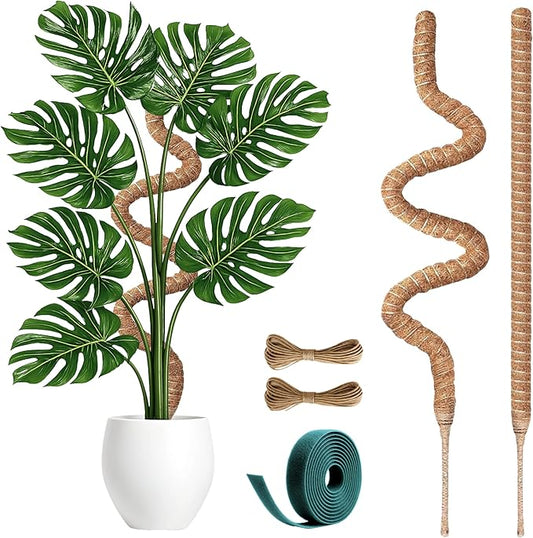 2 Pack 48 Inch Moss Pole for Plants Monstera, Tall Moss Poles for Climbing Plants Monstera, Handmade Coco Coir Plant Pole, Monstera Plant Support for Plant Grow