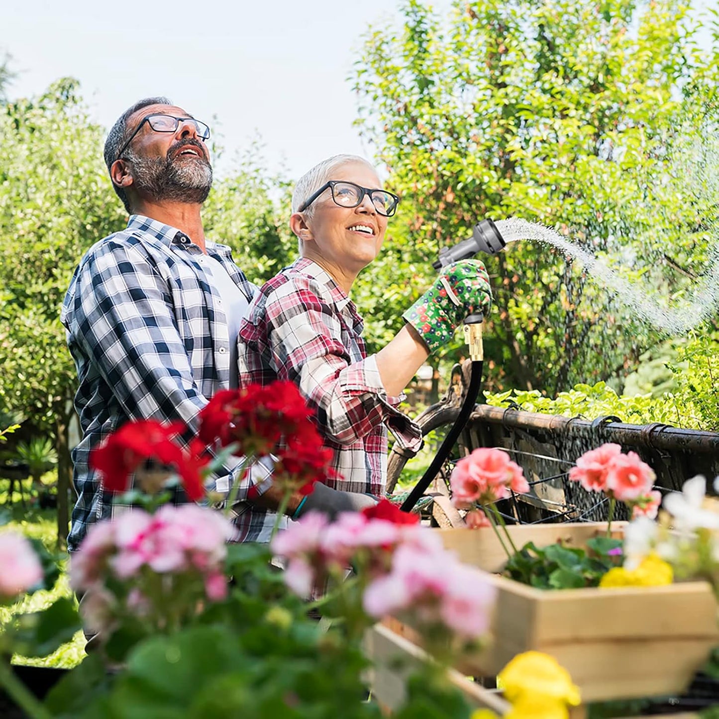 Upgrade Hose Nozzle, 8 Adjustable Watering Patterns, Suitable for Plants/Cars/Pets (Grey)