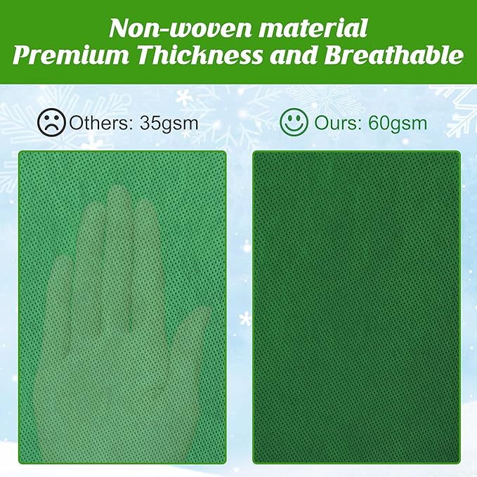 Alpurple 3 Packs Winter Drawstring Plant Covers- 31 x 39 Inch Warm Plant Protection Cover Bags, Frost Cloth Blanket Protecting Fruit Tree Potted Plants from Freezing Animals Eating