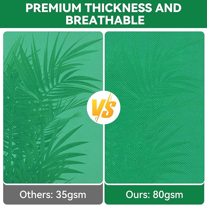 2 Packs Plant Covers Freeze Protection 70" x 82" 2.82oz/yd² Heavy Duty Winter Cold Weather Frost Cloth Blankets, Garden Warm Jacket Bags with Zipper & Drawstring for Outdoor Plants Fruit Tree Potted