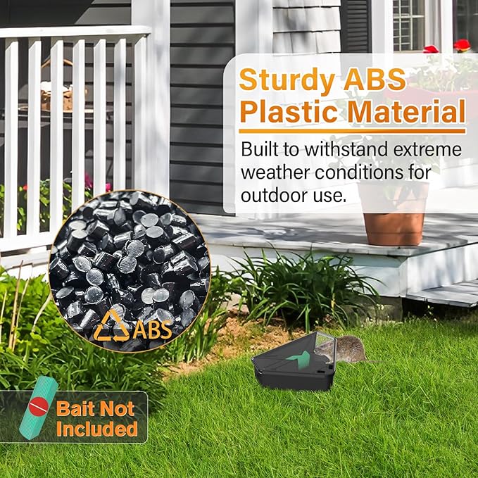 Anblak Mouse Station with Keys Black 6 Pack, Key Required Mouse Stations, Mice Stations, Keeps Children and Pets Safe Indoor & Outdoor