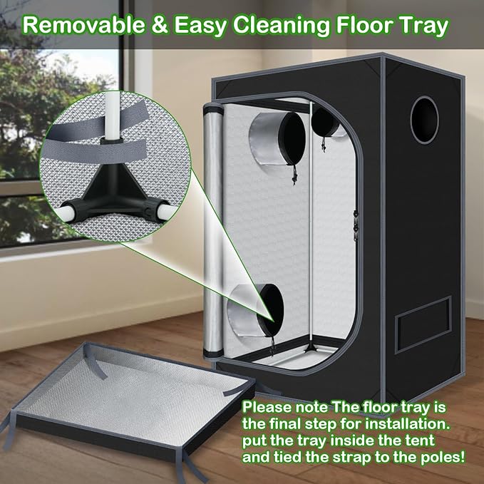 Grow Tent 24"x36"x60" Growing Tents for Indoor Plant 600D Mylar Hydroponic High Reflective Grow Tent for Plant Fruit Flower Veg Growing