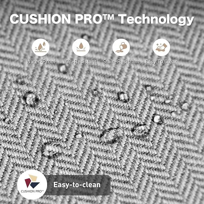 4 Piece Black Metal Outdoor Patio Furniture Sets with Firepit Table, Patio Conversation Sets 1 3-Seater Sofa, 2 Swivel Sofa with 5.75" Thick Cushion Backyard Furniture for Deck, Gray