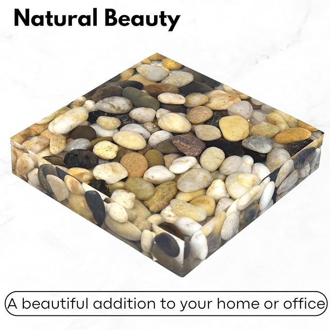 Handmade River Stone Flat Paperweight, Unique Rock Paperweights for Desk, Decorative Paper Weights