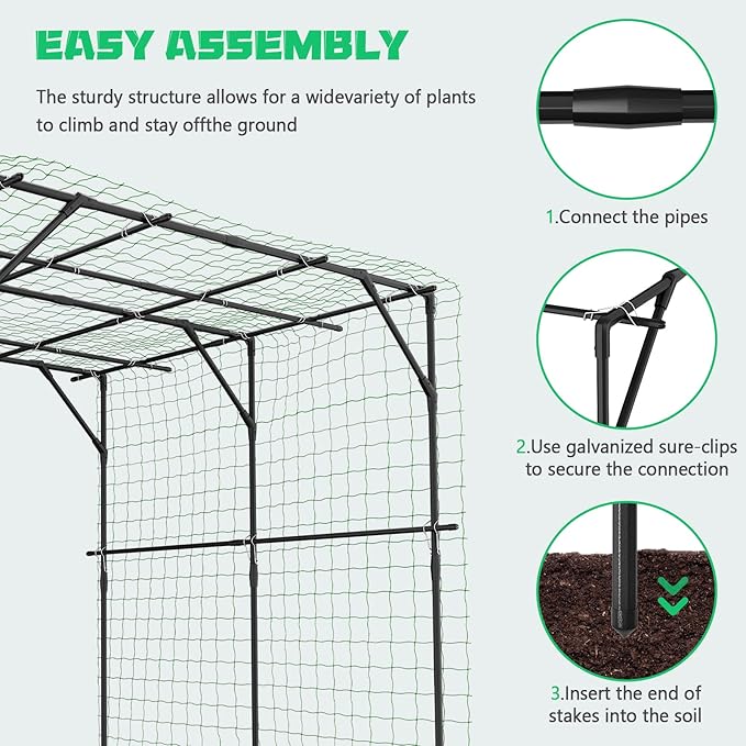 DoCred Tall Garden Arch Trellis for Climbing Plants, 79in Tall Metal Plant Support Trellis Archway for Climbing Vine Vegetable/Fruit/Flower Outdoor Yard Lawn Garden Arch Tunnel Trellis