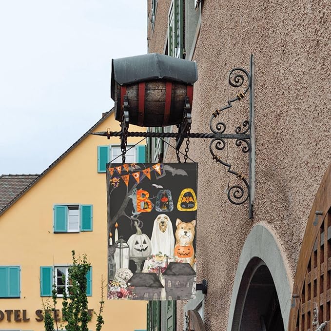 Halloween Pumpkin Cat Boo Garden Flag Welcome Party Outdoor Outside Decorations Picks Home House Garden Yard Decor 12x18 Inch