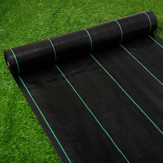 3ft x 250ft Garden Weed Barrier Landscape Fabric,Weed Block Fabric Heavy Duty 3.2OZ,Woven Mulch for Landscaping Ground Cover Weed Control Fabric, Black Garden Bed Liner