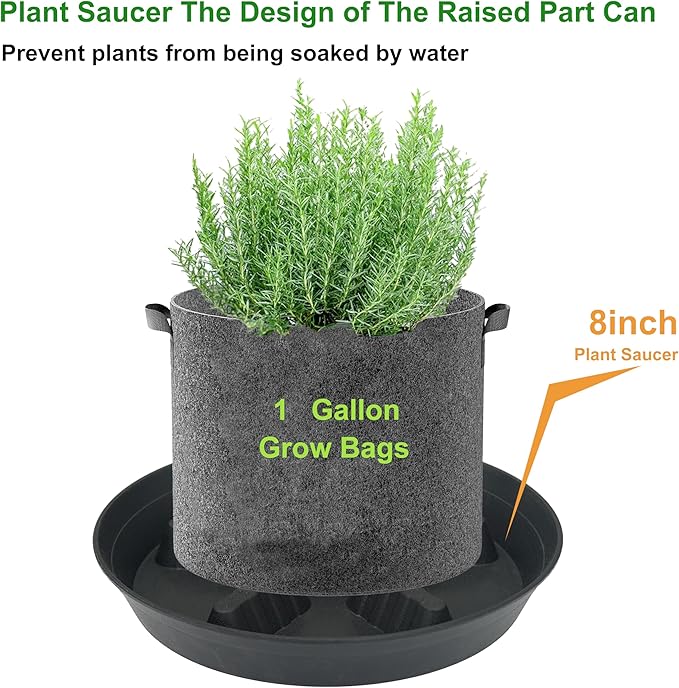 4 Pack Plant Saucer 8 inch, 10 12 14 17 inch, Plant Stand Plastic Plant Saucers for Indoors Outdoor, Heavy Duty Flower Planter Drip Trays for Pots, Pot Saucers for Plants, Grow Bags Saucers