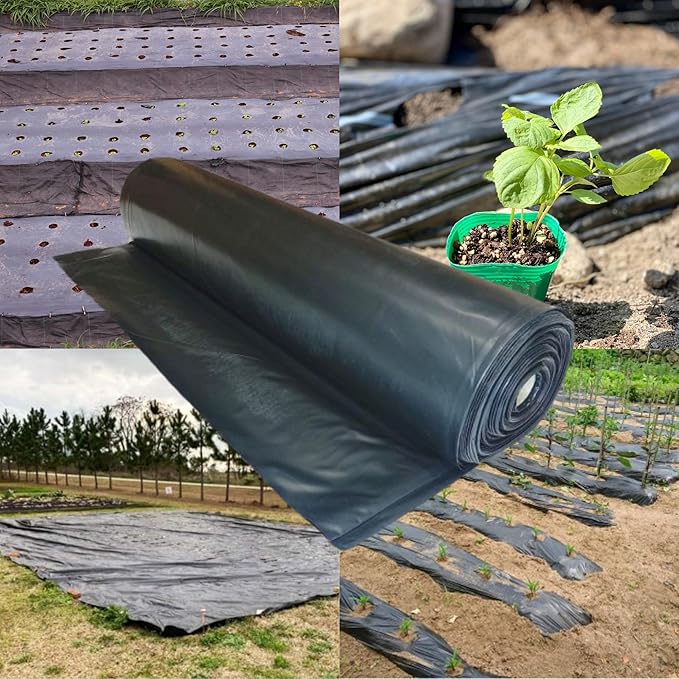 Farm Plastic Supply - Weed Control 6 Mil Black Plastic Sheeting - Heavy Duty Weed Barrier Landscape Fabric for Outdoor Gardens, Non Woven Weed Blocker Fabric, Weed Control (40' x 200')