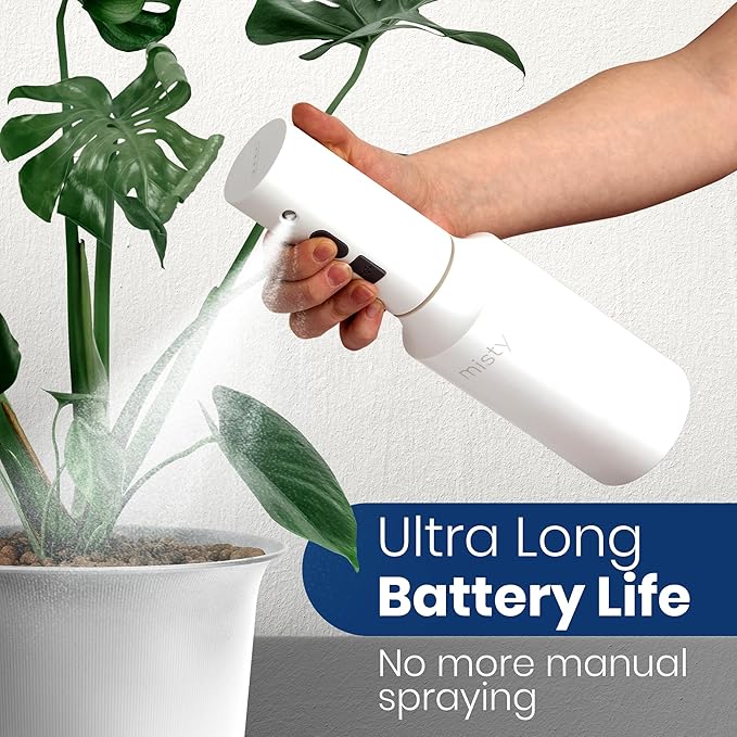 Automatic Electric Spray Bottle Mister - Continuous Rechargeable Battery Sprayer for Misting Plants, Household Cleaning, Hairstyling (25 oz)