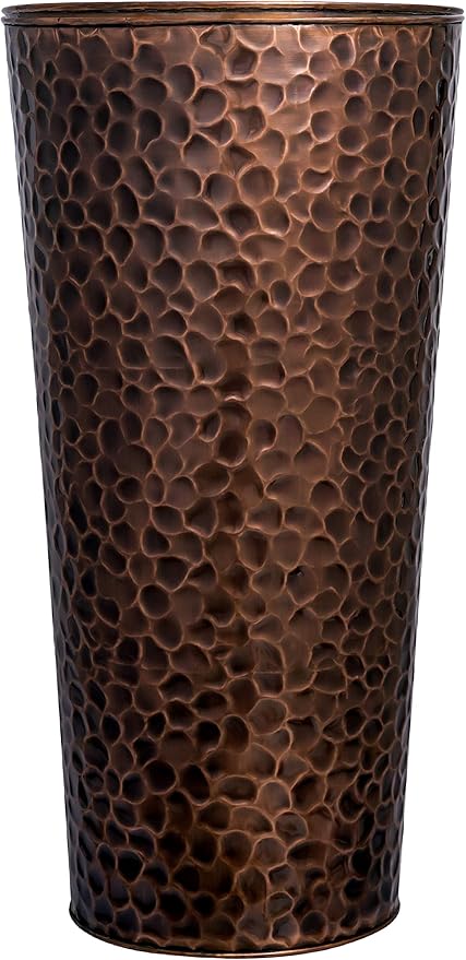 H Potter Large Tall Planter Pot Outdoor Indoor Copper Flower Decorative Weather Resistant Garden Deck Patio GAR568