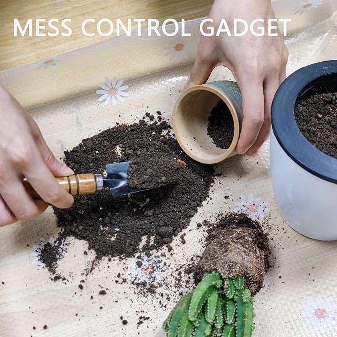 Repotting Mat for Indoor Plants Waterproof Clear Potting Mat Foldable Gardening Plant Potting Repotting Tray to Control Potting Soil Indoor Plant Garden Accessories Gifts for Plant Lovers 23.6"