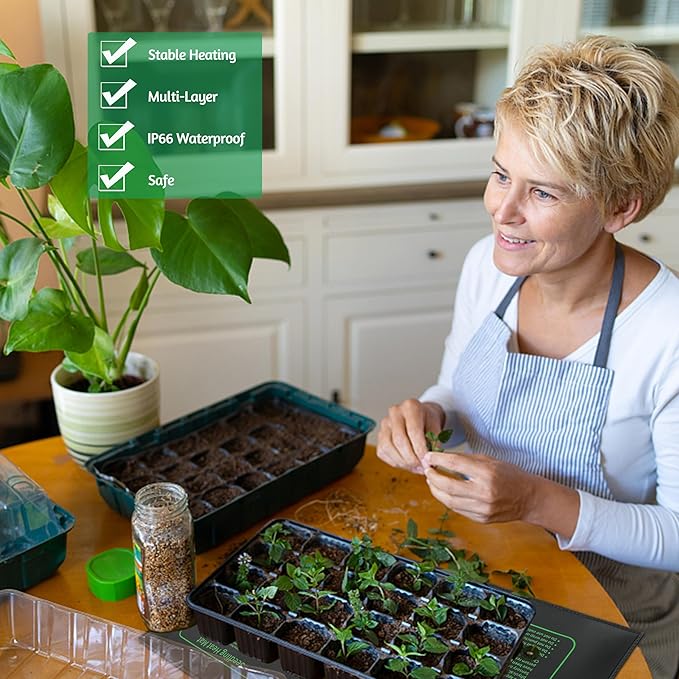 Seedling Heat Mat for Seed Starting,10" x 20.75" Waterproof Heating Pad for Indoor Plants Germination (1 Pack)