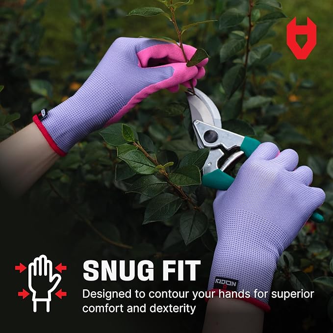 NoCry Premium Womens Gardening Gloves with Strong Non-Slip Grip — 100% Breathable, Superior Dexterity — Perfect Eco Friendly Garden Gloves for Women Womens Garden Gloves or Gardening Gloves for Women