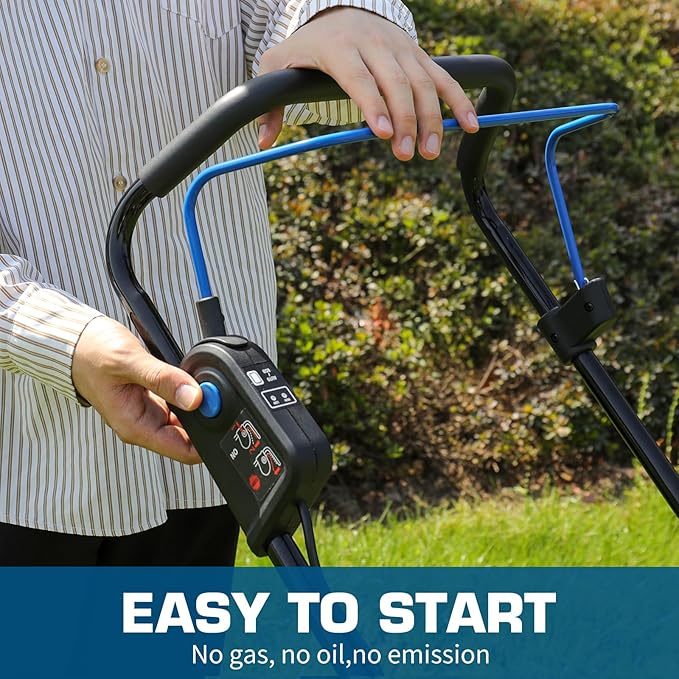 ROYAL GARDEN Electric 40V 17 Inch Cordless Lawn Mower Walk Behind Brushless Push Mower 6-Height Adjust Portable & Lightweight 2 x 20V Batteries and Charger Lawn Mowers Suitable for Garden Small Yards