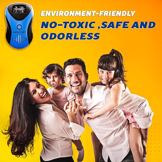 2025 Powerful Mouse Mice Rat Bat Squirrel Repellent (with LCD) - Outdoor/Indoor - Electronic Ultrasonic Pest Repeller Plug in - Deterrent Rodent Control - Electromagnetic Waves Repellent