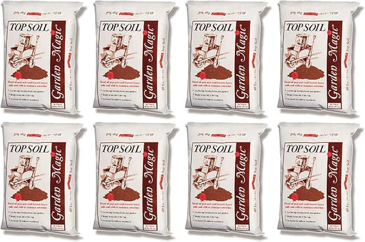 Michigan Peat Garden Magic Indoor and Outdoor Organic Planting Potting Top Soil Blend Mix, 40 Pound Bag (8 Pack)