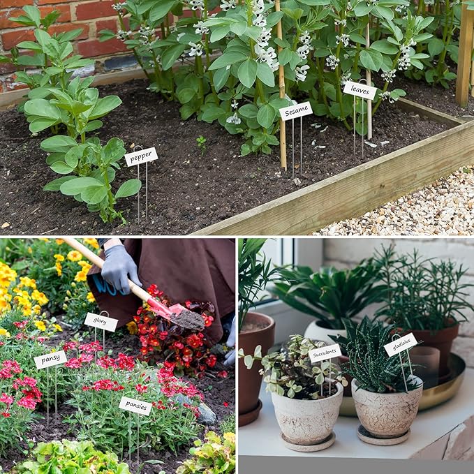 30-Pack Metal Plant Labels, 10.6" Garden Markers Reusable Nursery Tags for Vegetables Herb Flower Seed Greenhouse