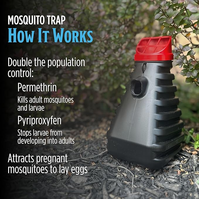 Grandpa Gus’s Mosquito Trap - Effective Long Term Outdoor Mosquito Control Killer Trap, Eco Friendly Insect Prevention for Patios and Gardens (Pack of 2)