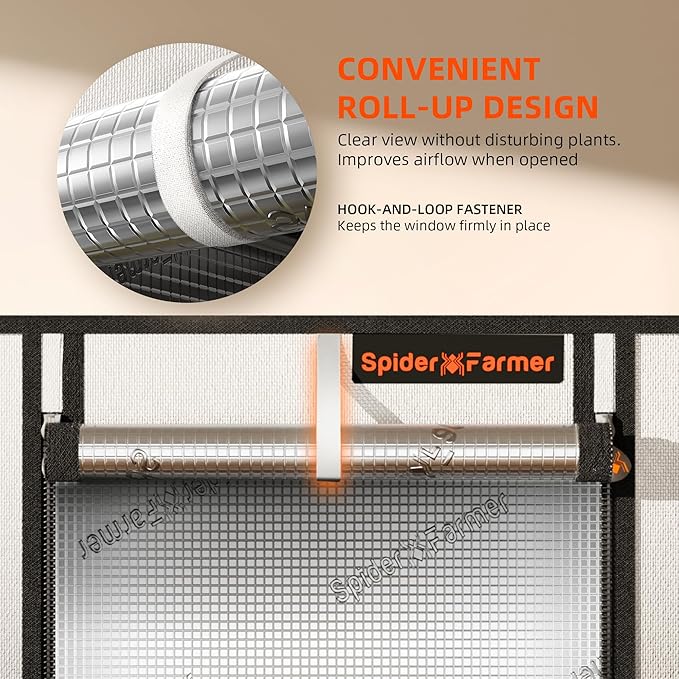 Spider Farmer Small Grow Tent for Aerogarden, Hydroponic Growing System, 24"x16"x20", with Roll-up Door, Removable Floor Tray, 2000D Thicken Mylar Canvas
