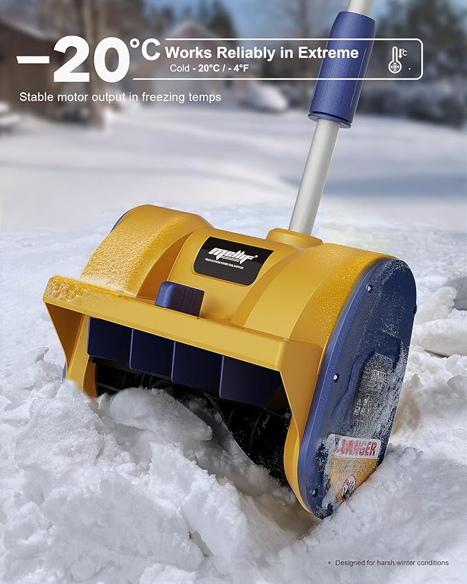 Mellif Cordless Snow Shovel, 12-Inch Brushless Snow Blower Compatible with DeWalt 20V MAX Battery, Includes 4.0Ah Battery & Charger Kit, Lightweight with Adjustable Chute, Weather-Resistant