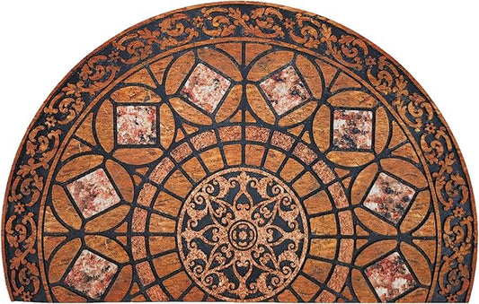 CHICHIC Entrance Door Mat Large 18 x 30 Inch Entry Way Doormat Front Door Rugs Outdoors Heavy Duty Welcome Mat Non Slip Rubber Back Low Profile for Garage, Patio, High Traffic Area, Orange