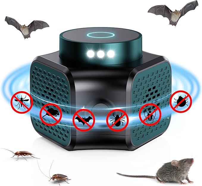 Mouse Repellent Ultrasonic Plug in, Mice Repellent Indoor Rodent Squirrel Deterrent Device for Home Attic Garage RV