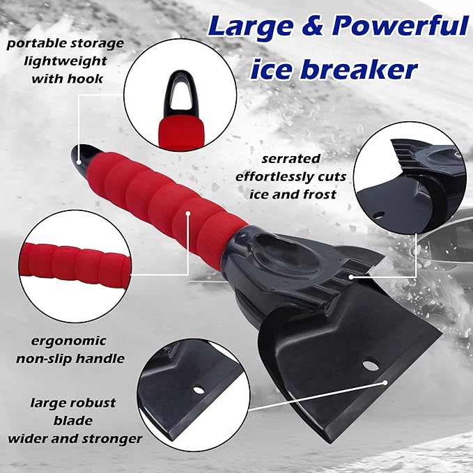 vivicreate Scratch-Free Ice Scraper for Car Windshield Frost Remover with Foam Handle Durable Snow Scraper 2 Pack Winter Car Tool for Quick Ice and Snow Removal