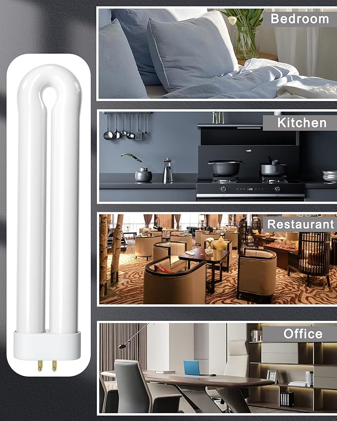 Shootingstar Bug Zapper Replacement Light Bulb for 15W Insect Attracting Lamp with 4-Pin Base, Ful 15W-BL U Shaped Twin Tube Bulb for Outdoor Mosquito Zapper, 4 Pack