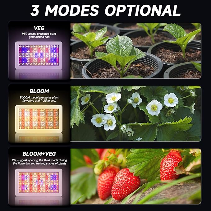 LED Grow Light Full Spectrum, Plant Grow Light with Veg & Bloom Switch for Hydroponic Indoor Plants LED Grow Lamp with Daisy Chain，with Remote Control