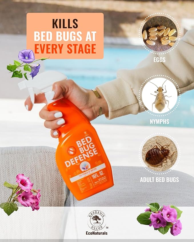 All Natural Bed Bug Spray -Non-Toxic Bed Bug Killer - 2 Bottle Pack 16 oz + 1 oz Concentrate - Fast-Acting Bed Bug Killer | Kills Fleas and Mites