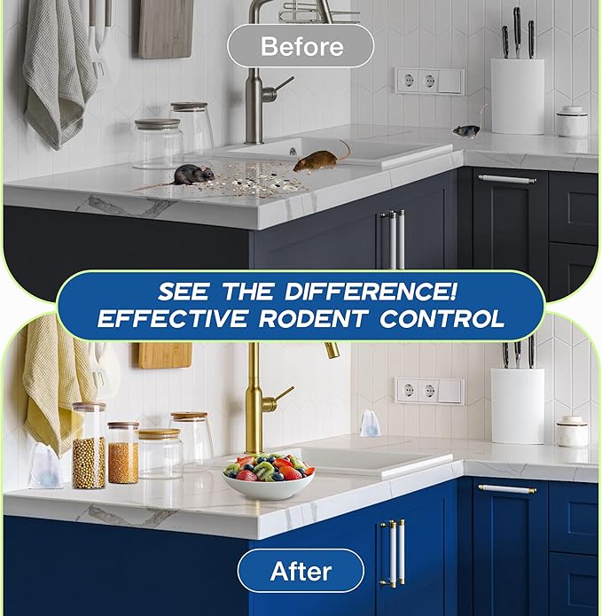 Rodent Mouse Repellent 24 Pack, Peppermint Oil Rat & Mice Repellent, Natural Moth Balls for Rodents Deterrent, Safe for Pets & Humans, Indoor & Outdoor Use, Keep Rodents Away from Garden & Home