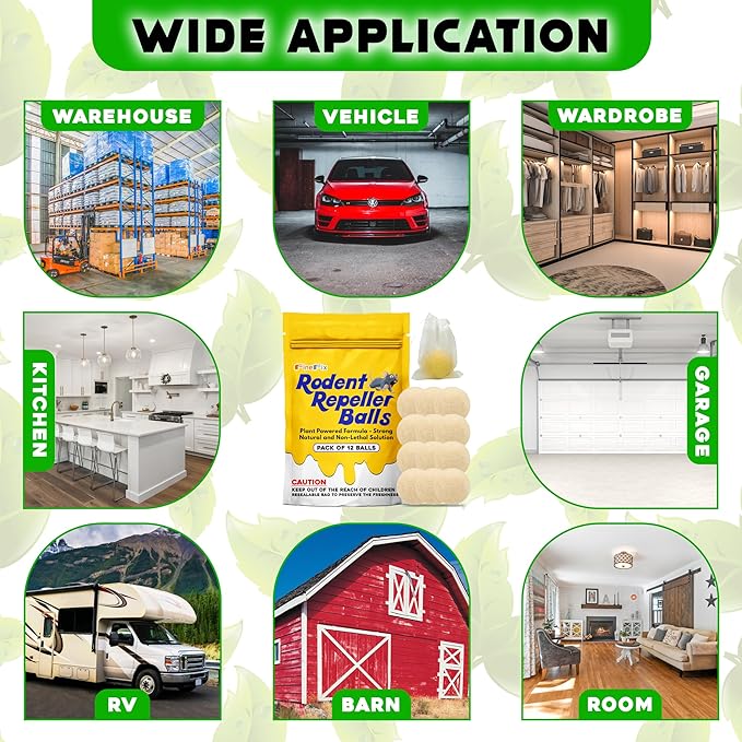 FINEFIX Moth Balls for Outdoor Use Rodents Pack of 12 Best Deterrent for Rats Mothballs Rat Repellent for Outside are Best Products to get rid of mice Permanently from Home Garage Barn Boat RVs etc