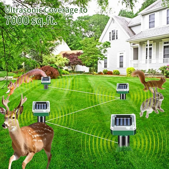 Solar-Powered Ground Vibrating Repellent – Keep Rats, Snakes, Rabbits & Hedgehogs Away from Your Garden, Lawn, Yard, Farm & Orchard!