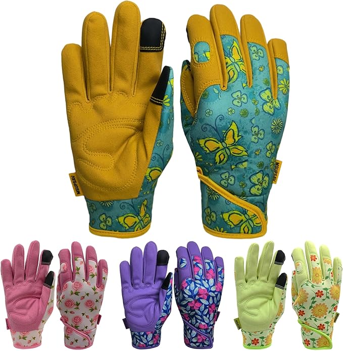 Thorn Proof&Puncture Resistant Gardening Gloves with Grip,Garden Gloves for Women, Leather Work Gloves,Gifts