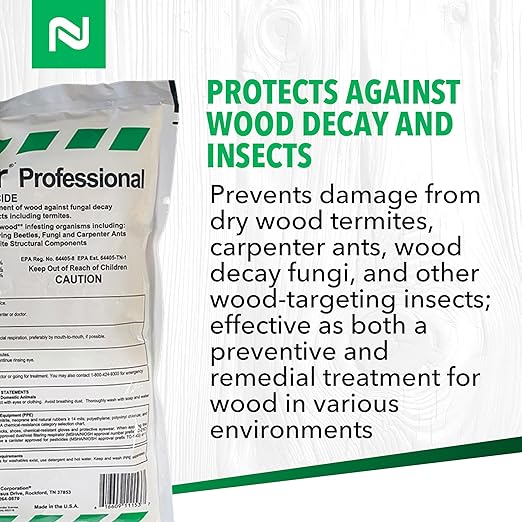 Nisus Tim-BOR Professional Insecticidal Dust, Water-Soluble Borate Powder, Wood Preservative and Fungicide for Termites, Carpenter Ants, Wood Decay, 1.5 lbs