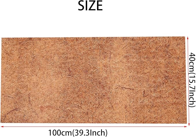 4 Rolls 16x40 Inch(40cm*100cm) Coco Liner Roll Natural Coconut Fiber mat Coconut Liners for Planter Flower Basket No-Slip Ice and Snow Carpet Mats Animal pet pad