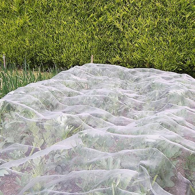 Garden Pest Barrier Netting, Insect Barrier Net 8x24Ft Ultra Fine Protect Netting Thickened Mesh Net Plant Covers for Vegetable Plants Fruits Greenhouse Row Cover Raised Bed Barrier Screen Bugs Out