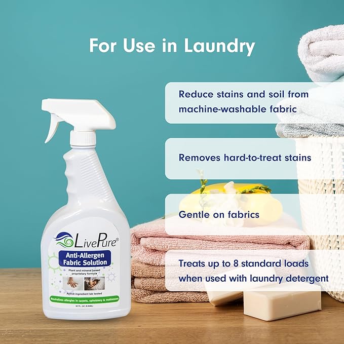 LivePure Anti-Allergen 32 OZ Fabric Spray for Household Surfaces