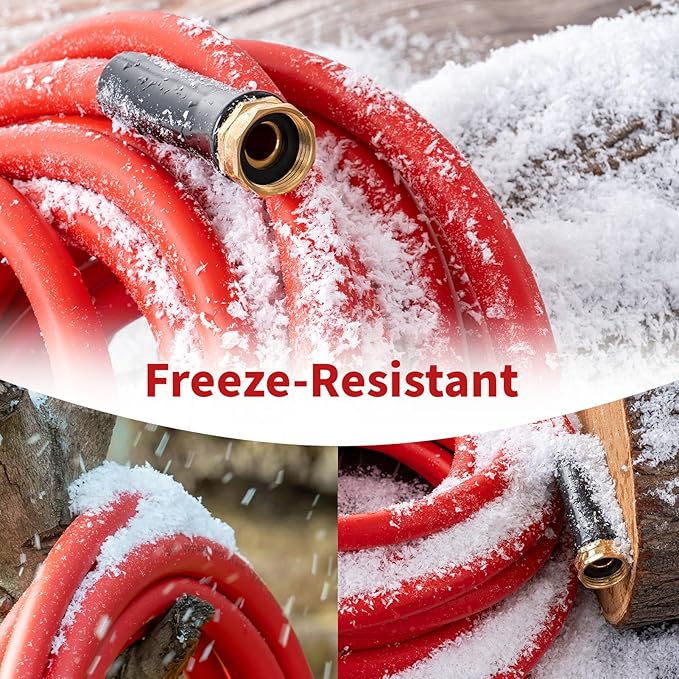 Garden Hose 5 ft x 5/8” Hot Water Hose,-50°F to 190°F,Burst 600Psi Flexible & Lightweight Upgraded Rubber Hoses,3/4” Solid Fittings for All-weather Outdoor Lawn & Garden