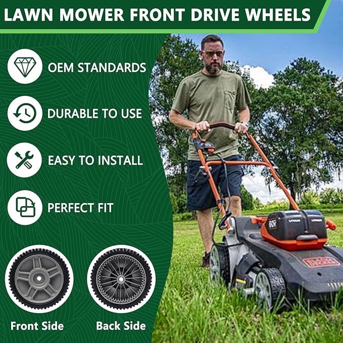 2 Pack Lawn Mower Drive Wheels Replaces Craftsman Poulan Husqvarna HOP AYP 581009202 193912X460 8"X1-3/4"