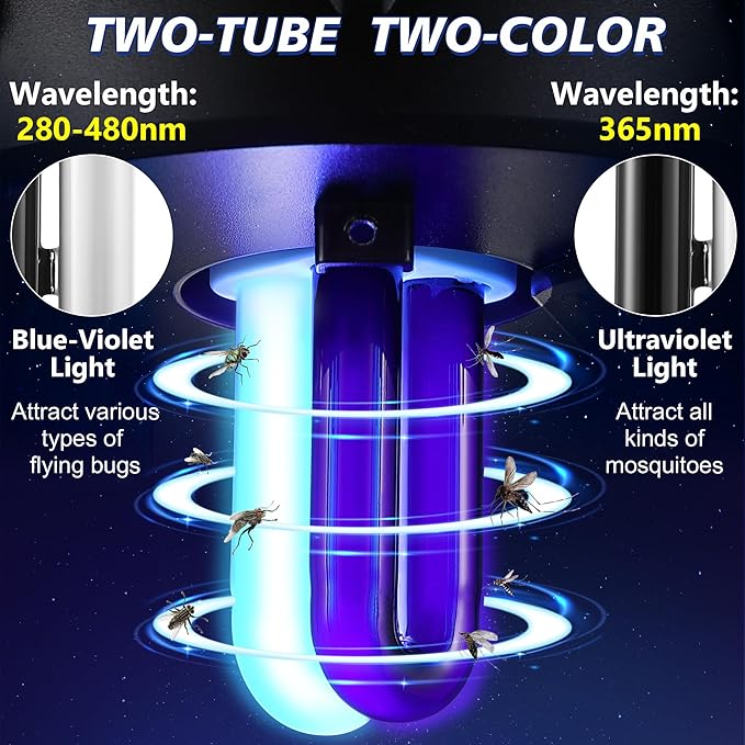 Qualirey 6 Pack 41050 7W Replacement Bulb, Upgraded 2 Color Bug Zapper Replacement Bulb Compatible with Dynatrap DT1050 DT1100 DT1250, 1/2 Acre Mosquito UV Light Trap Replacement Bulbs