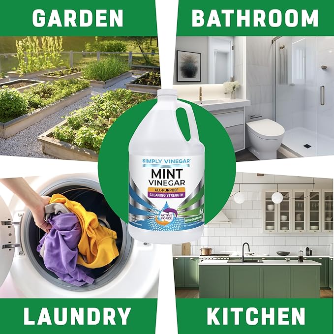Mint Vinegar – with Refreshing Mint Scent for Cleaning, Home, Laundry, 128 oz