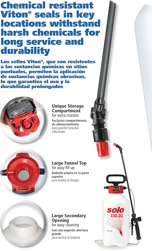 Solo 430-2G 2-Gallon Farm and Garden Sprayer with Nozzle Tips for Multiple Spraying Needs
