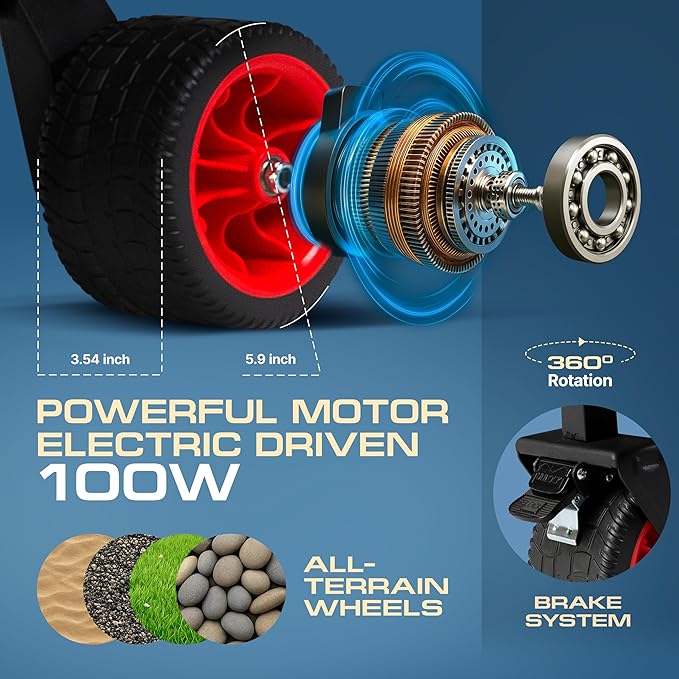 Electric Foldable Collapsible Wagon Cart Power 100W - Heavy Duty Wagons with All Terrain Wheels - with Folding Table - Beach Canvas Utility Carts, Portable for Outdoor Camping Shopping Fishing Sports